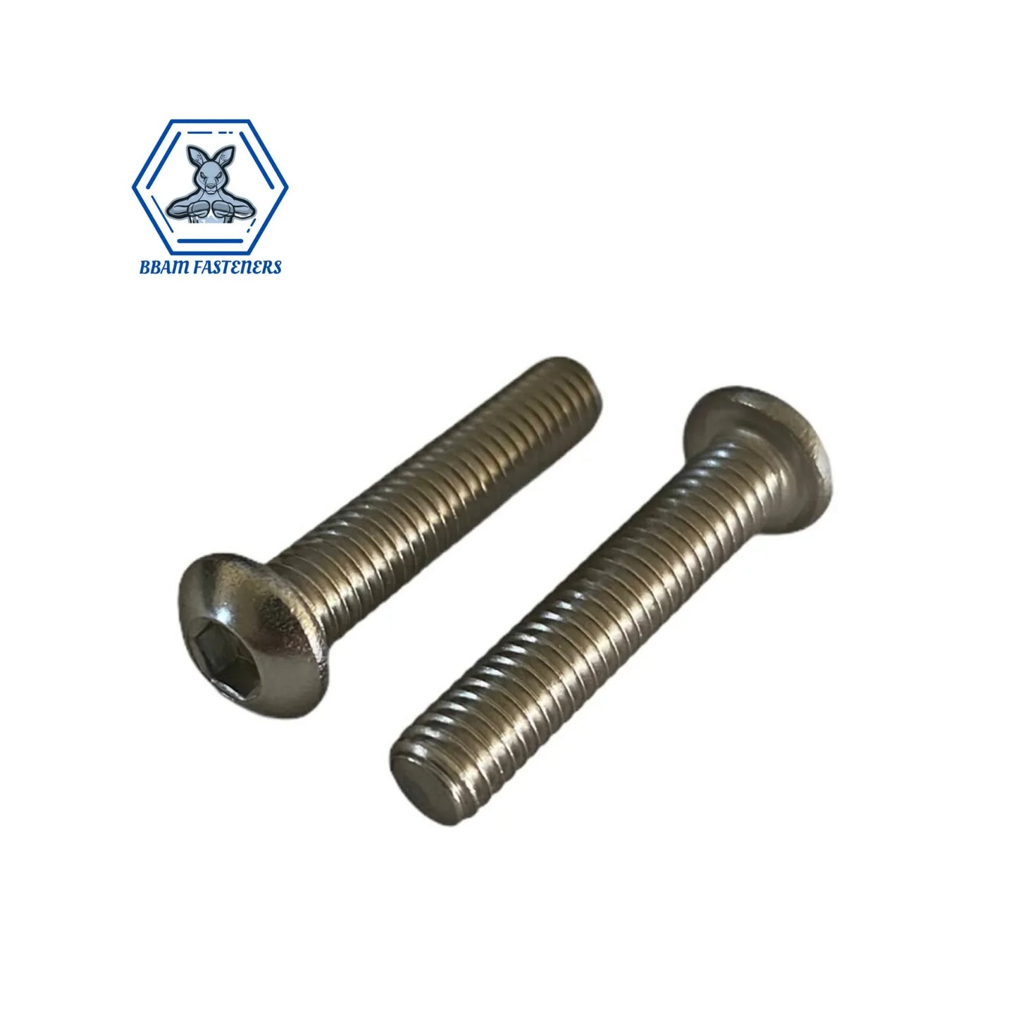 1/4" x 1/2" UNC Button Socket Screw 304 Stainless Steel