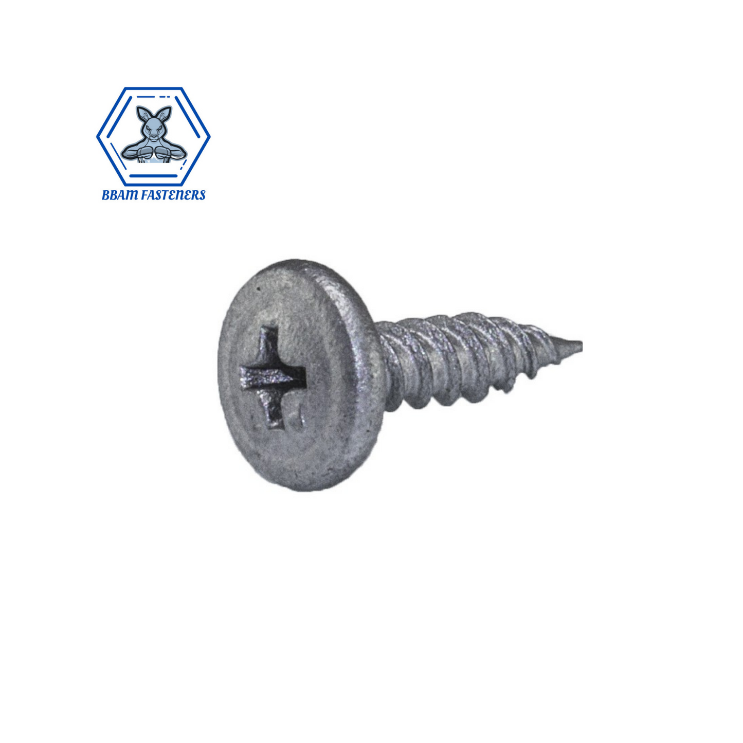 8G x 38mm Button Head (Large Wafer) Phillips Needle Point Screws Galvanised