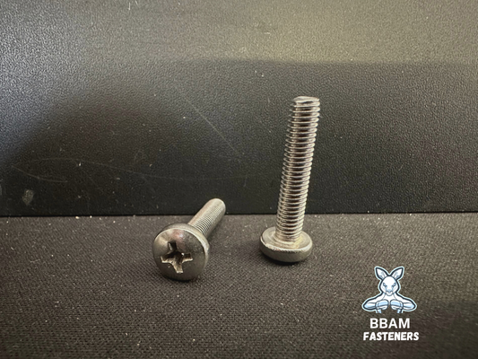 M4 x 25mm Pan Head Metal Thread Screws Stainless Steel