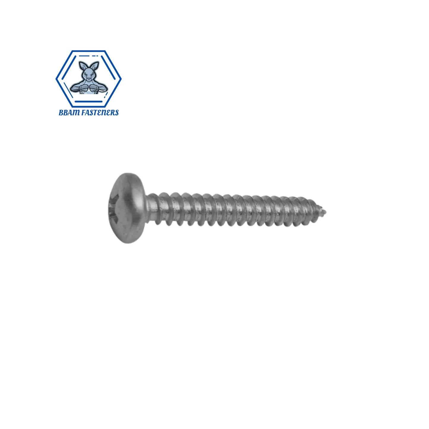 8G x 16mm Pan Phillips Self Tapping Screw 304 Stainless Steel