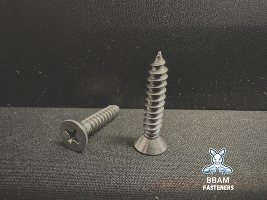 8G x 25mm Countersunk Self Tapping Screw Gr 304 SS