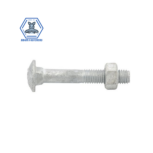 M10 x 40mm Cup Head Bolt & Nut Hot Dip Galvanised 20 Pack