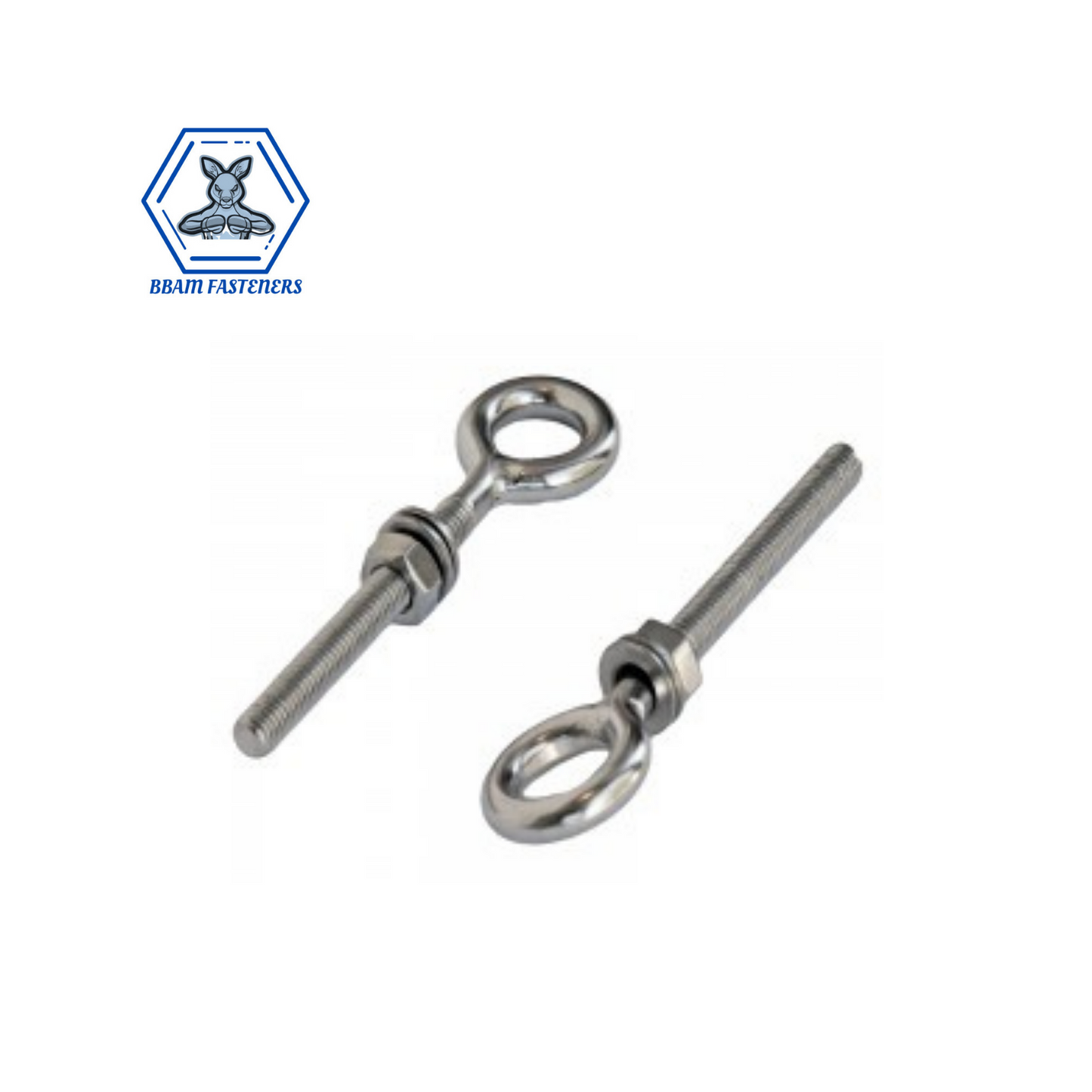 M8 x 60mm Eyebolt with Nut & Washer Stainless Steel