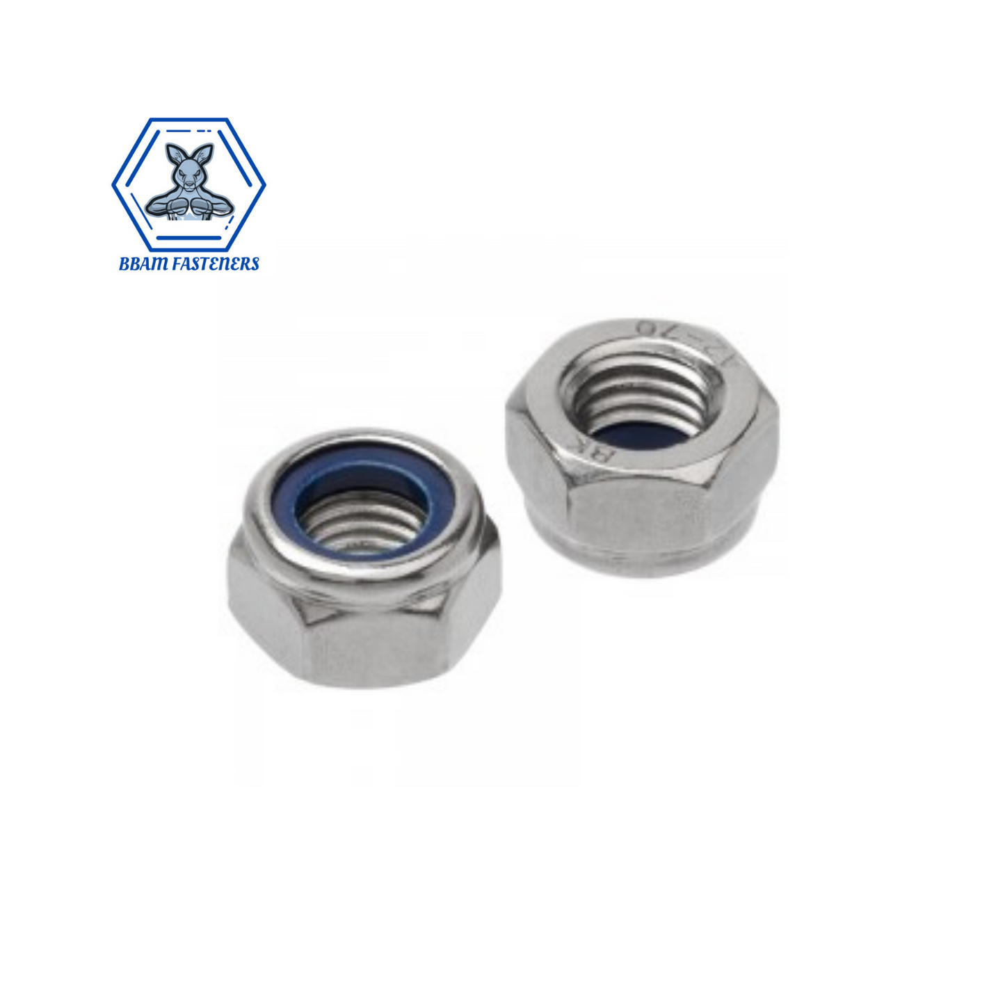 3/8" UNC Nylon Insert Lock Nut Marine Grade Stainless Steel